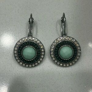 Green accent earrings $15